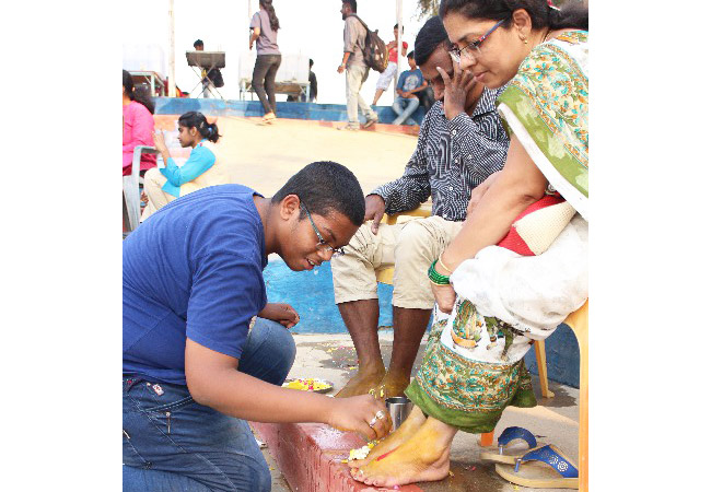 Paada Pooja of Parents at Abhyasa 2018