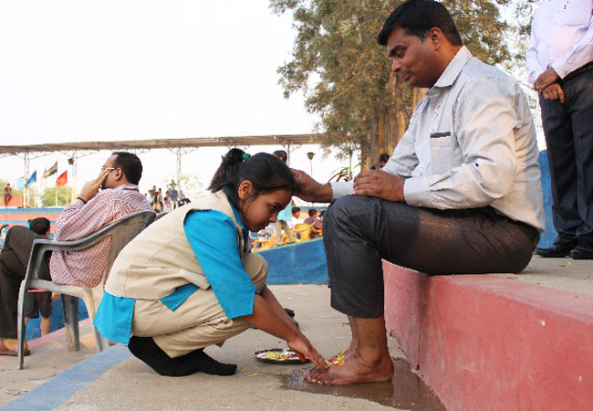 Paada Pooja of Parents at Abhyasa 2018